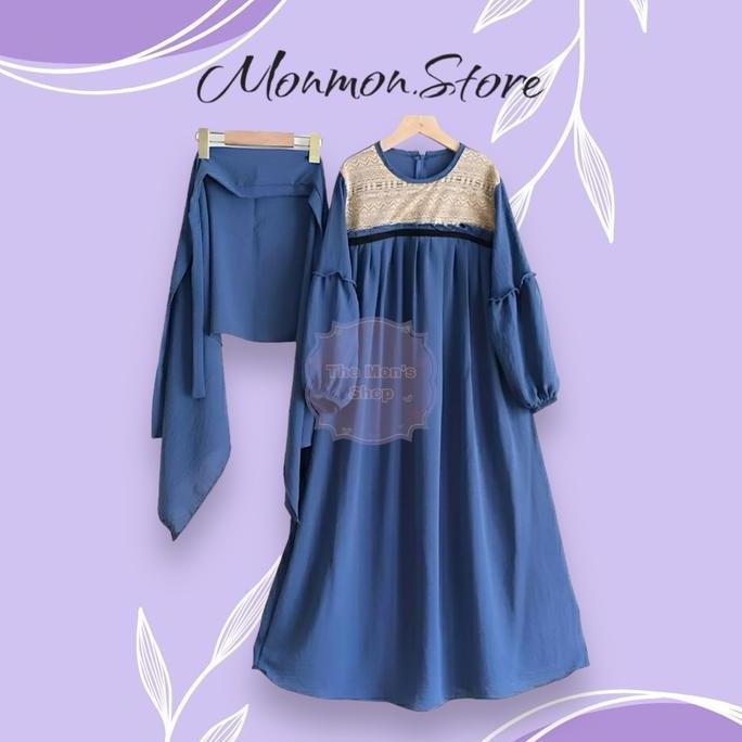 NEW DAWIYAH DRESS KIDS FREE HIJAB BAHAN CRINKLE AIRFLOW GAMIS ANAK 6-14 TAHUN LEBARAN 2024 MUSLIM NY