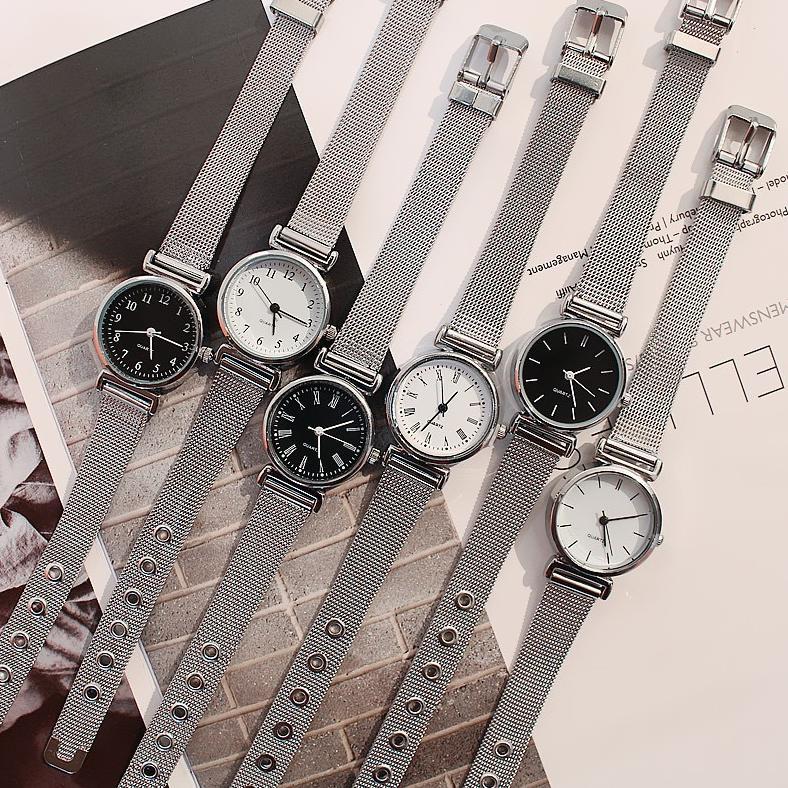 PROMO Jam Tangan Stainless Steel Gaya untuk Wanita Analog / Jam Tangan Stainless Steel Kecil Analog 