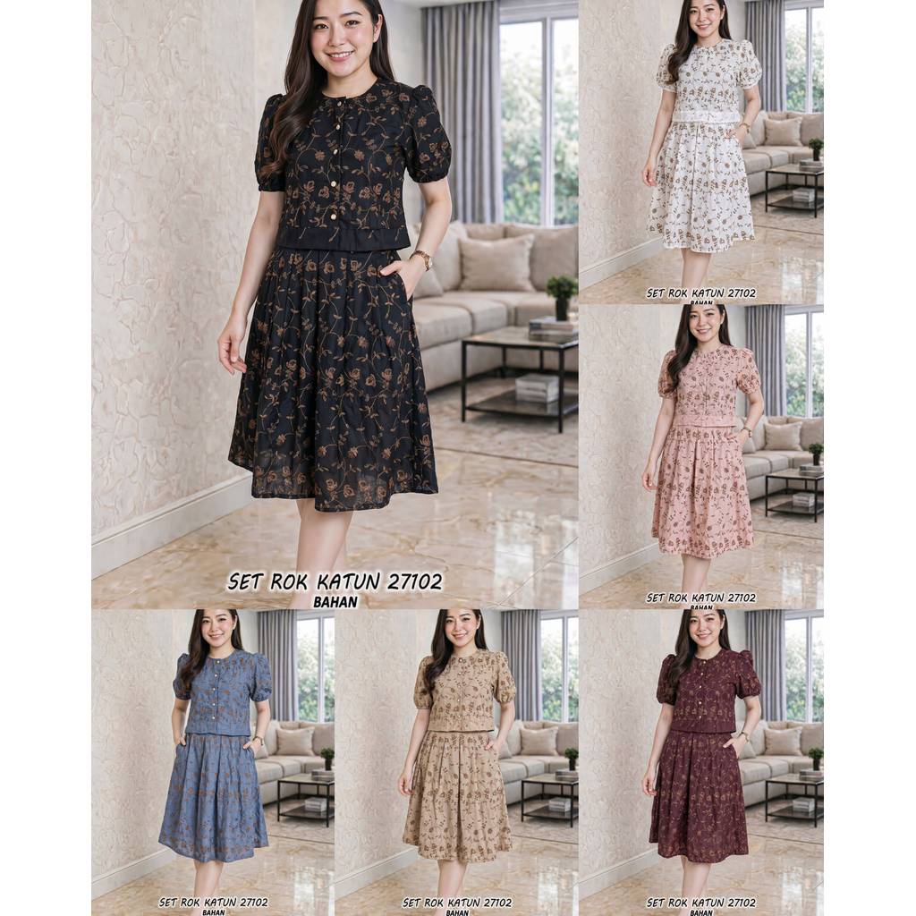 Setelan 27102 Set Rok Katun Bolong Premium - KCB