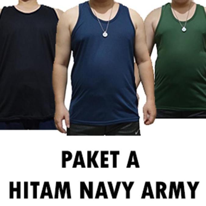 isi 3 singlet jumbo 4XL / kaos singlet jumbo 4XL LD 128 CM Pria Oblong Katun korea Cowok Dewasa