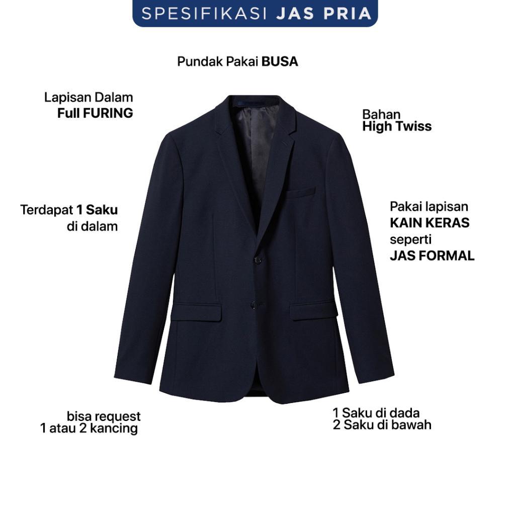 Kualitas Super Nubade - Jas Blezer Formal Pria 2 Kancing Slimfit Kekinian