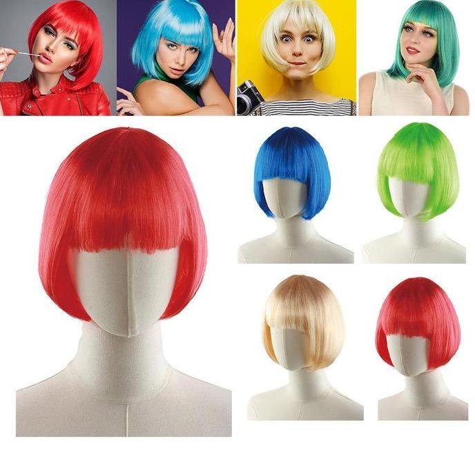 Wig Bob / Wig Rambut Pendek Bob / Wig Rambut Palsu Lurus / Rambut Palsu