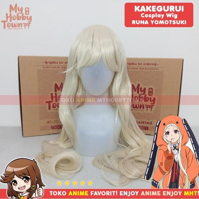 Wig Cosplay Anime Kakegurui : Runa Yomozuki Rambut Palsu