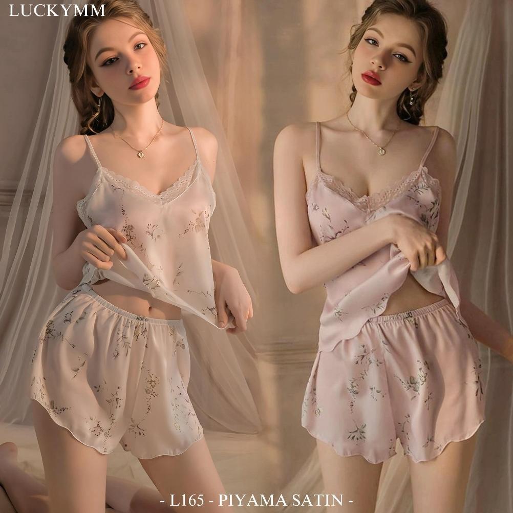 PREMIUM SLEEPWEAR PAJAMAS BAJU TIDUR SEXY WANITA / BAJU TIDUR SETELAN BAHAN SATIN PREMIUM 165