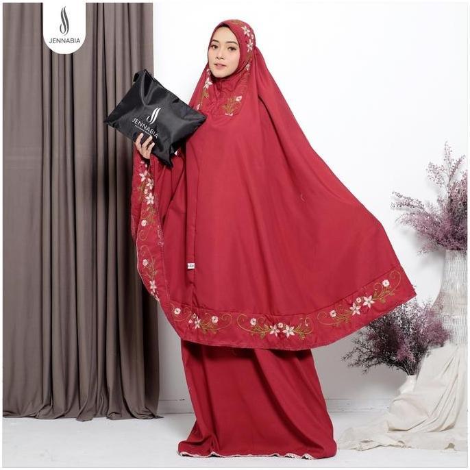 Mukena Dewasa Katun Premium Bordir Fathina Terbaru Orinal Jennabia