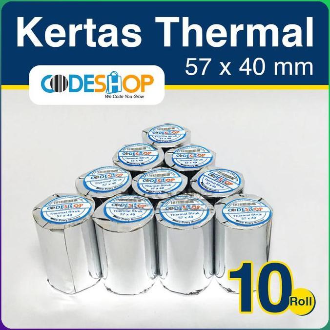 ( 1 Pack ) Kertas Printer Bluetooth 58 x 40 - Struk Thermal Unmerk