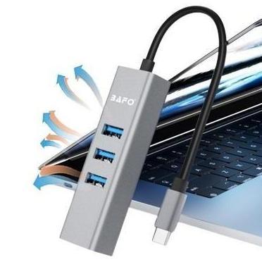 Grosir Bafo Usb Type C To Gigabit Lan + Usb Hub 3 Port Usb 3.0 - Bf-C324