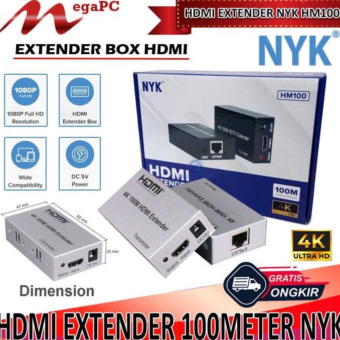 Grosir Hdmi Extender 100Meter Over Kabel Lan Rj45 Nyk