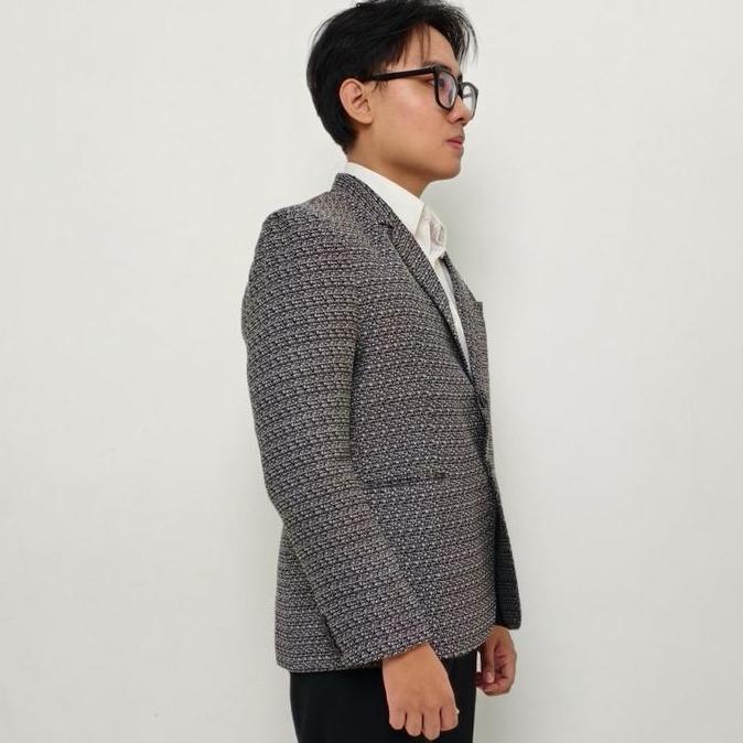 HOOFID Blazer Tweed Twotone Pria Casual slimfit
