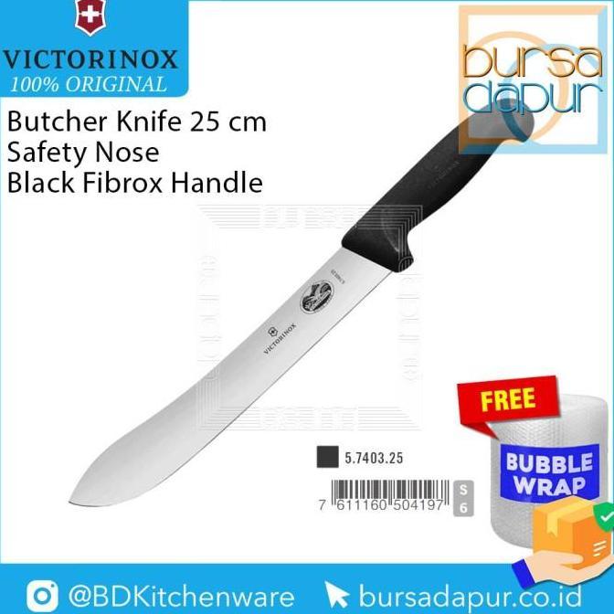 Victorinox Butcher's Knife 25 cm Safety Nose Black Fibrox (5.7403.25)