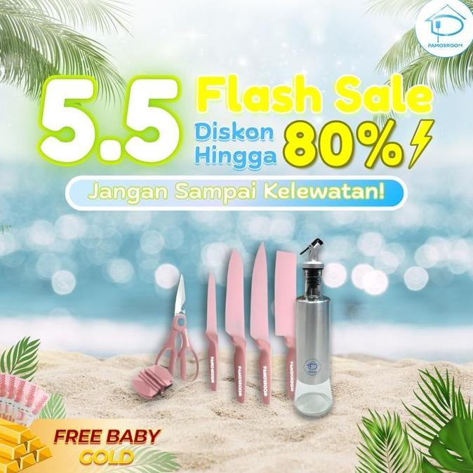 Promo Double Date By Pamosroom 1 Pamosroom Pisau Dapur Set Kitchen Knife Set Diamond Non Stick Isi 6