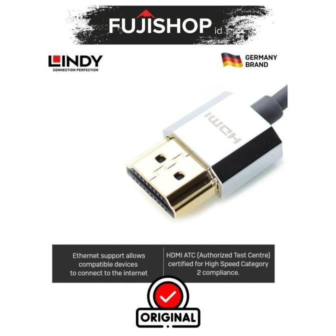 Sale Lindy Slim Hdmi 2.0 High Speed Kabel Hdmi To Hdmi Cromo 1M Garansi Resmi
