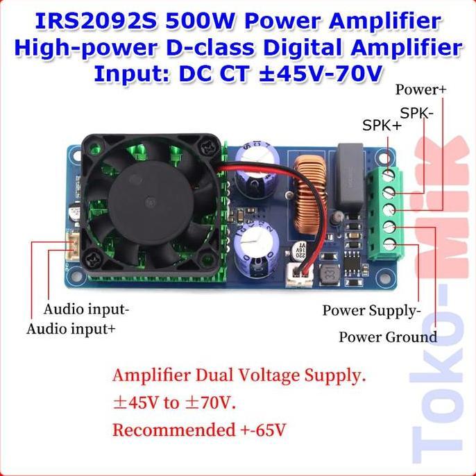 Irs2092 Irs2029S 500W Mono Power Amplifier Hifi Class D Digital Amplifier High Power Irs 2092S Irs 2