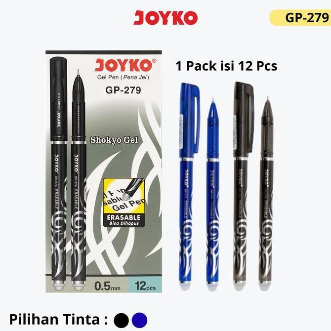 JOYKO Erasable Pen Pulpen Gel Bisa Dihapus 1 Pack GP-279 0.5mm Isi 12 Pcs