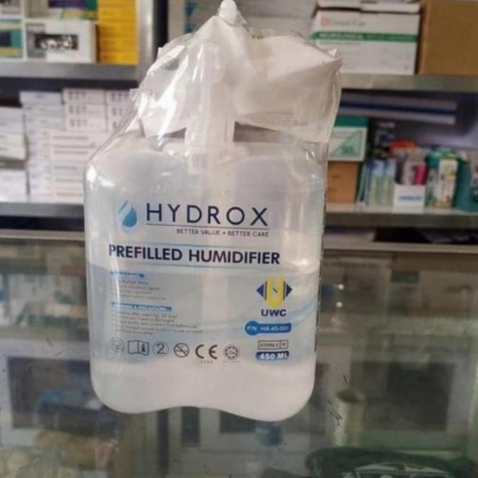 Hydrox prefilled humidifier oksigen/humidifier hydrox