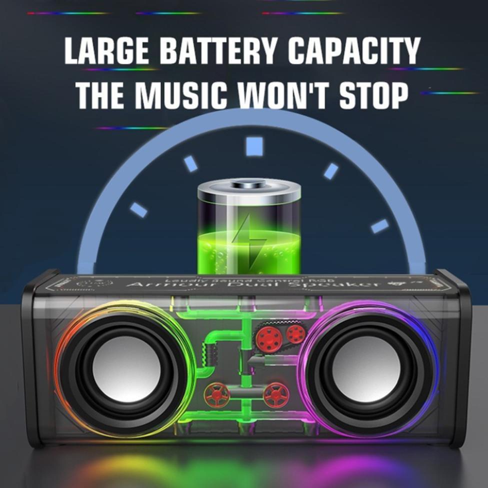 bestpromo portable v8 boombox wireless stereo surround bluetooth speakers soundbar tws rgb lights he