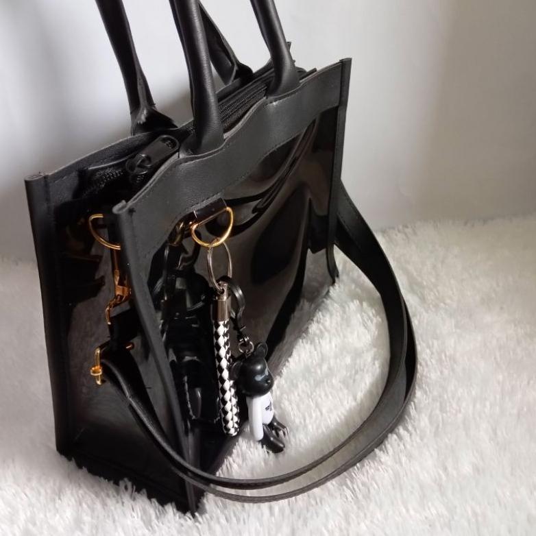 Diskon Tas Handbag Mika Tebal Warna Hitam