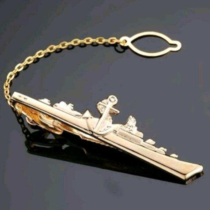 jepit dasi model kapal jangkar - pin kapal jangkar Elegan