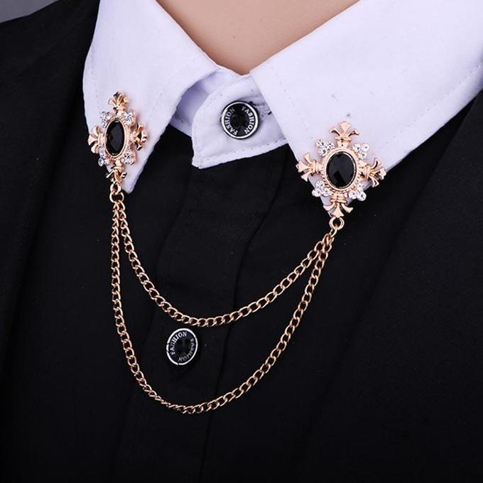 Bros Kerah Kemeja Lapel Pin Bros Universal Bros Kerah Baju Collar Pin / Lapel Pin Bros Jas Rantai Pi