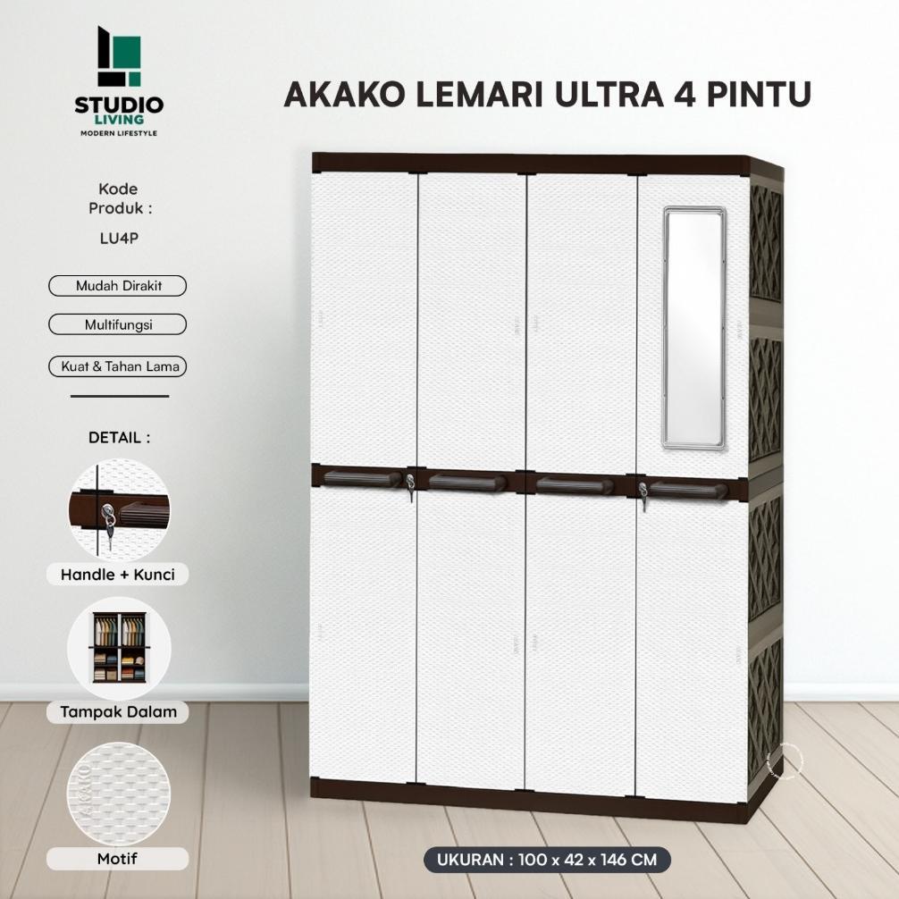 100% Aman Akako - Lemari Ultra Twin - Kabinet Plastik Multifungsi - Lemari Plastik - Almari Plastik 