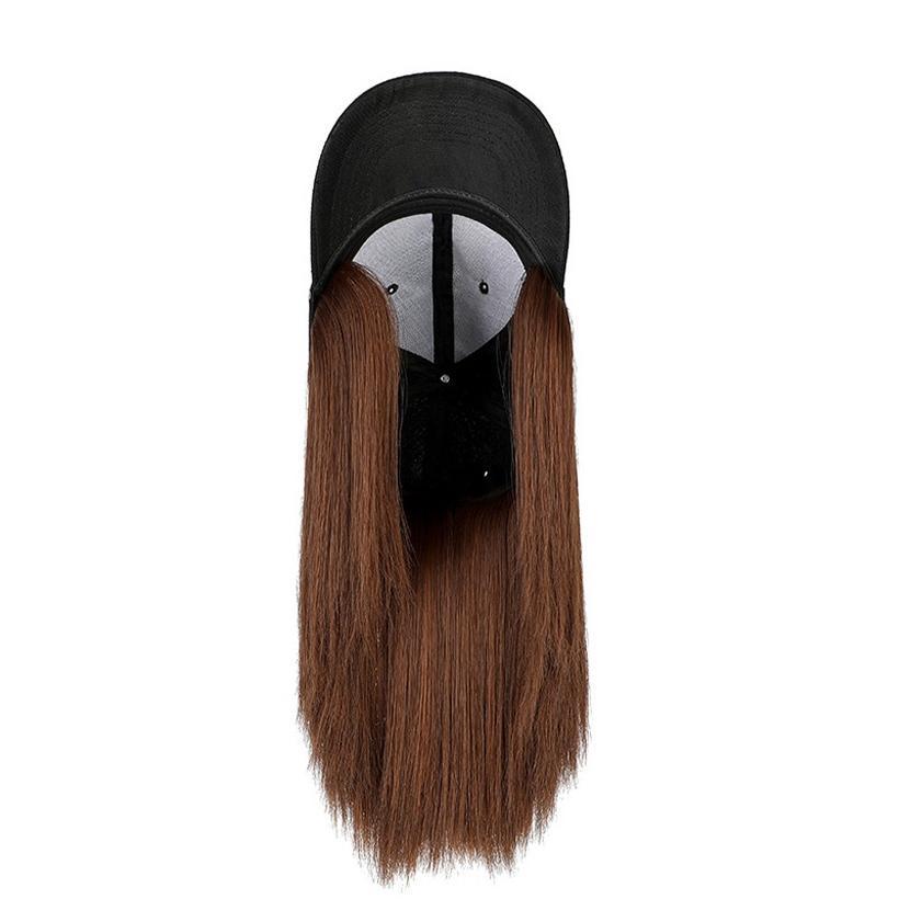 Wig Rambut Dengan Topi / Topi Wig Rambut Wanita Lurus Panjang / Pendek Korean Version