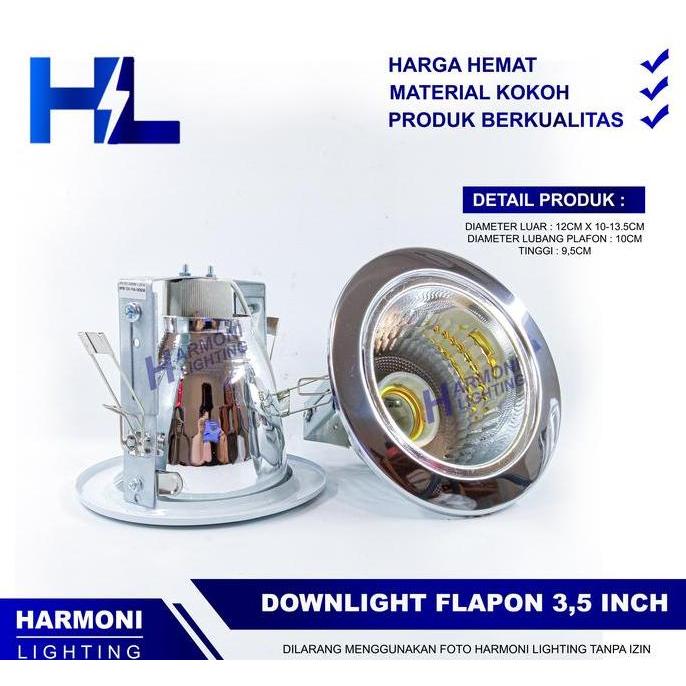 Ready kap rumah lampu downlight 3.5 inch fitting e27 lampu plafon tanam