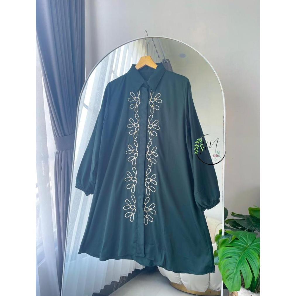 SUPER DEAL Windy Tunik Bordir Wanita Baju Panjang Muslim Atasan KEKINIAN