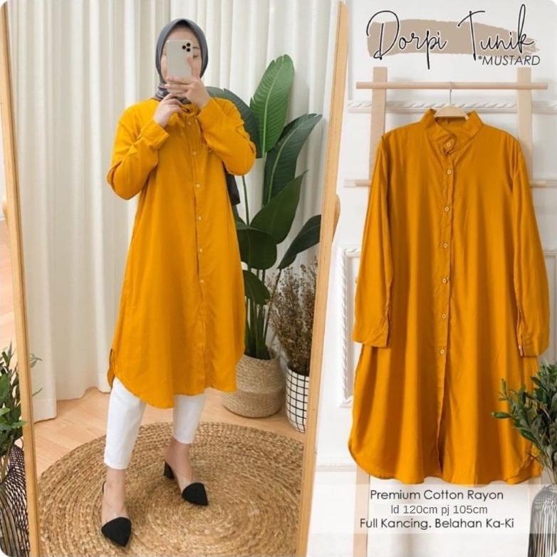 premium promo dorpi tunik/long tunik polos jumbo rayon premium jumbo ld 100-140