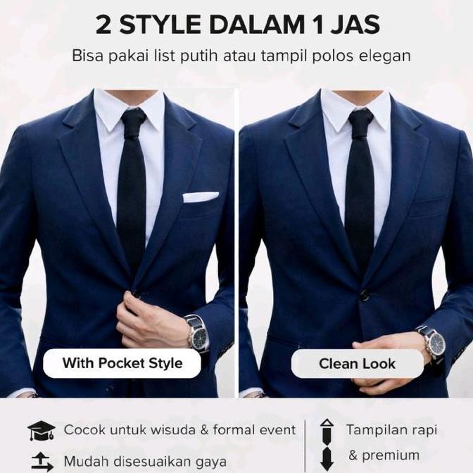 JAS Blazer  Dewasa/JAS Wisuda/JAS FORMAL PRIA Slim Fit MODERN Hitam Untuk Wisuda Vintage S