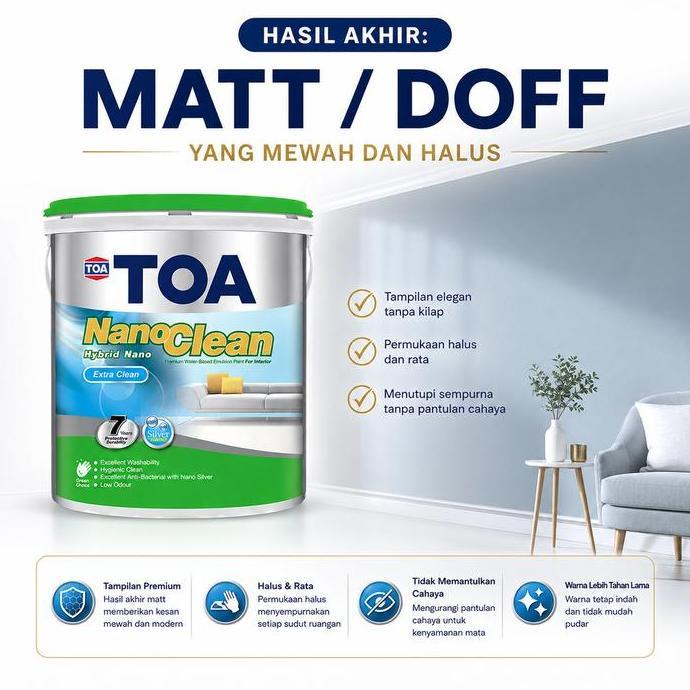 TOA NANOCLEAN EXTRACLEAN 20 LT Interior Cat Tembok Tinting By Request Warna