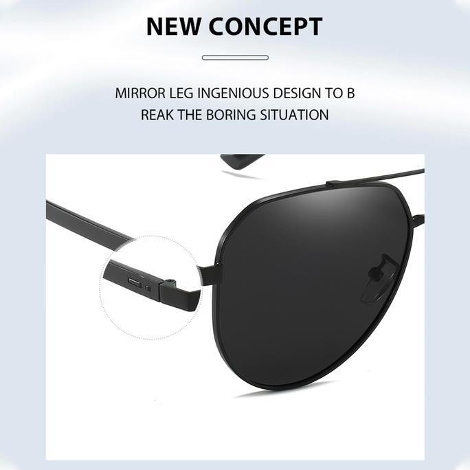 Murah Viendo Frame Kacamata Hitam Polarized Pria Cowok Wanita Keran Besar Elastik Tr90 Besi Aviator 
