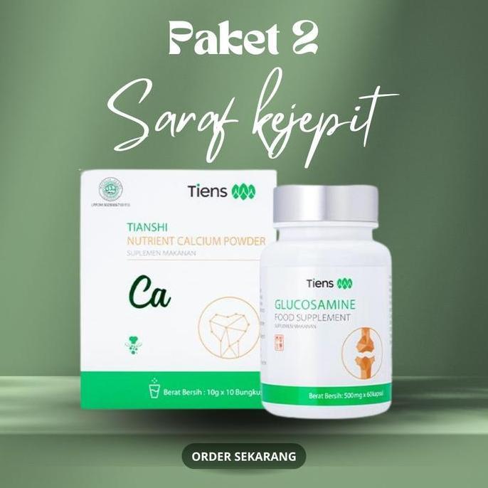 Lansungkirim- Tiens Paket Saraf Kejepit Suplemen Nutrisi Kesehatan Tiens Tianshi Calcium & Glu3 (Glu