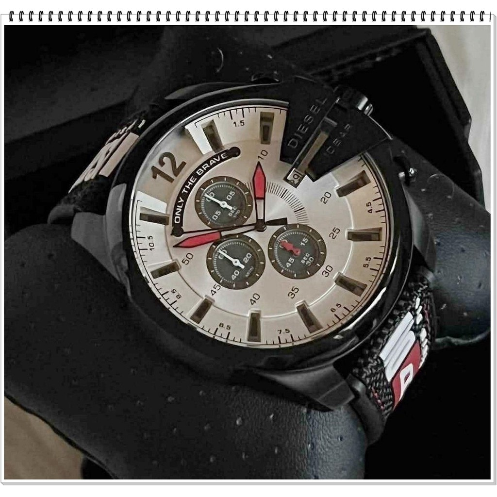 Diesel MEGA CHIEF DZ4512 Black Steel Watch with Black Nylon Strap
