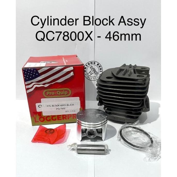 Cylinder Block 7800 ProQuip QC7800X Turbo 46mm Poring Buring Blok Chainsaw Gergaji Mesin Senso 25inc