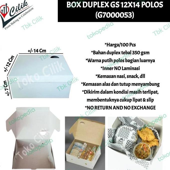 Box+Putih+Polos+12X14+Kemasan+Packaging+Kue+Snack+Chicken+Dus+Nasi Tbk