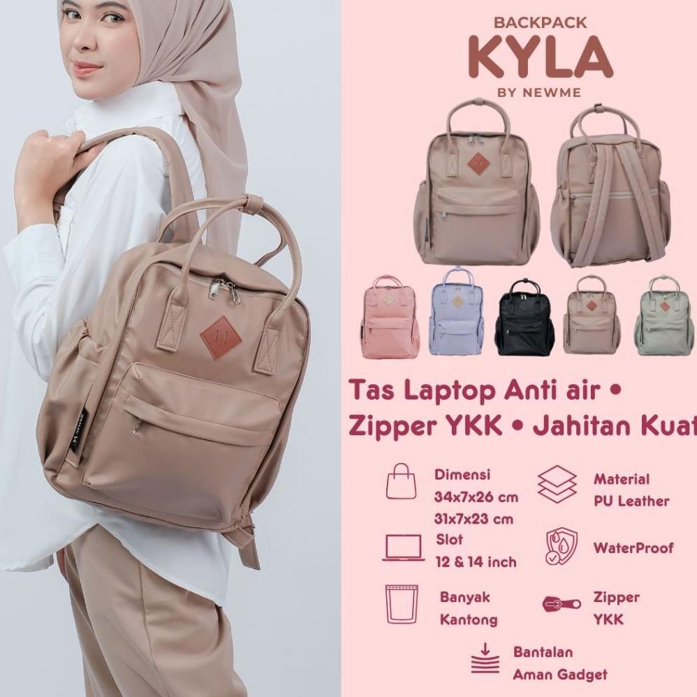 Termurah Backpack Kyla Tas Ransel Laptop Tablet 12/14 Inch, Waterproof, Ykk, Tas Wanita, Tas Sekolah
