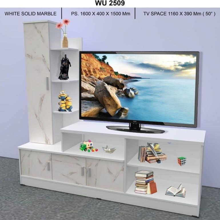 Meja Tv Buffet Minimalis Marble Silver WU 1608-1609