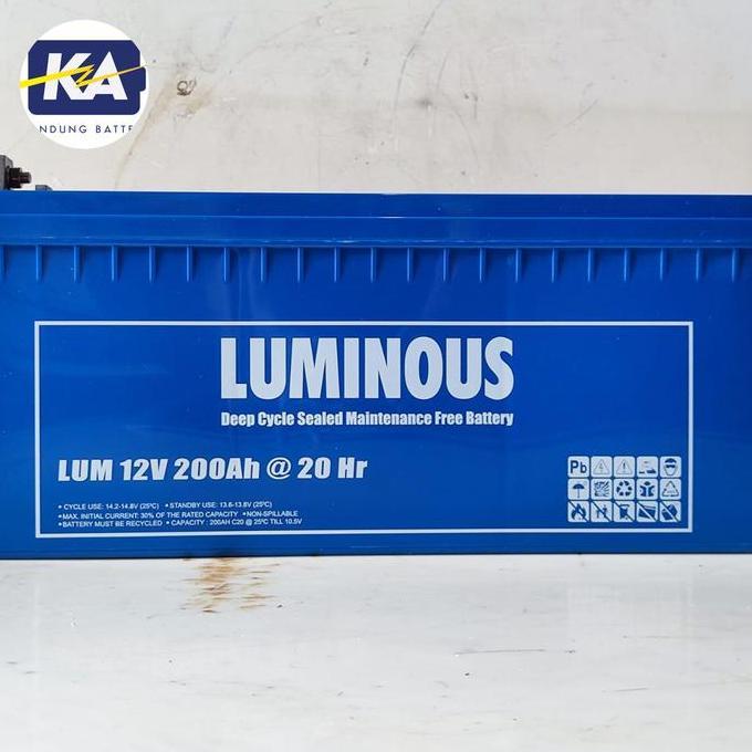 TERBARU - Aki Kering Baterai VRLA Luminous 12v 200ah 12 v 200 ah