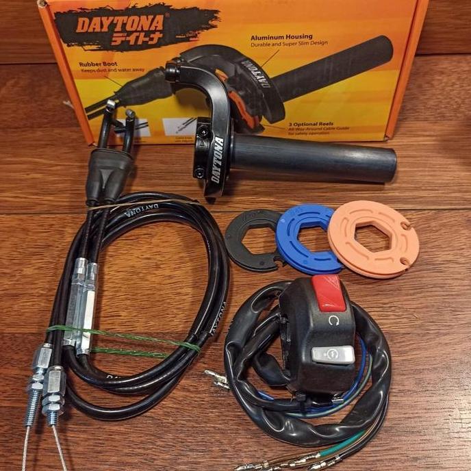 BEBAS ONGKIR - GAS SPONTAN DAYTONA 2 KABEL + SAKLAR CRF150/WR155/VIXION/CB150R - PANJANG KABEL 90CM 