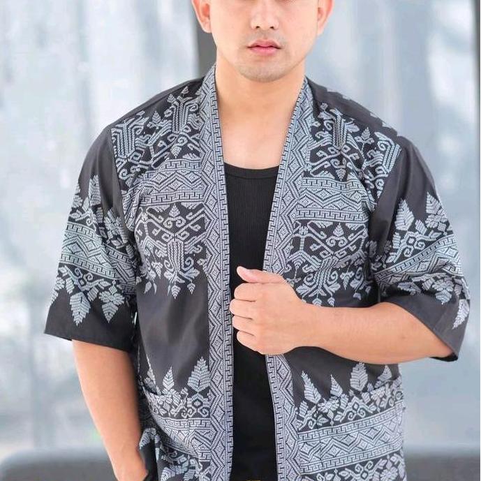 Pikadhamy - [0101] Kimono Batik Rustian Collection - Kimono Pria Kimono Kekinian Outer Kimono Islami