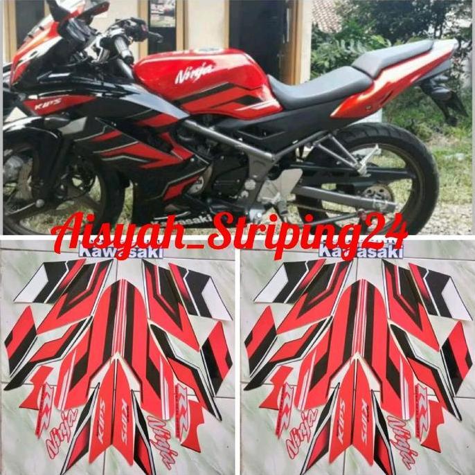 STIKER STRIPING LIS BODY MOTOR KAWASAKI NINJA RR SE 2015 HITAM MERAH MOTORCYCLE PREMIUM
