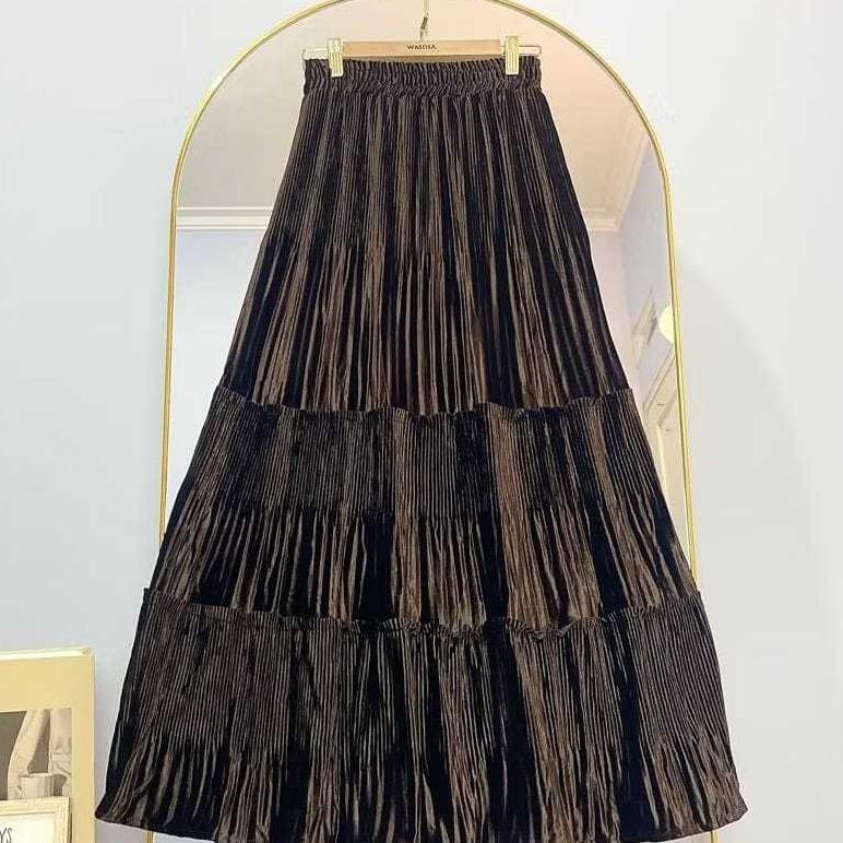 Promo Rok Plisket Bludru Susun Premium - Rok Plisket Bludru - Rok Bludrru Ruffle Premium - Rok Plisk