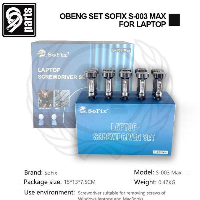 Sale Obeng Set Sofix S-003 Max Multi Purpose / Obeng Set For Laptop / Obeng Set For Macbook / Obeng 