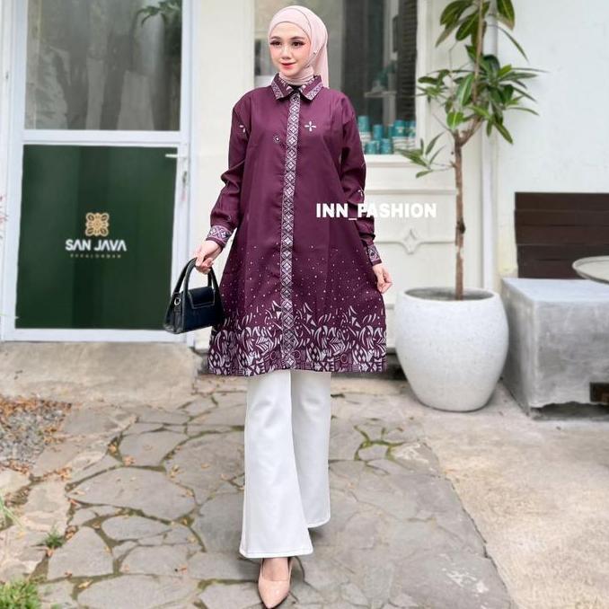HARGA PRODUK Tunik Batik Wanita Jumbo Big Size ld 120cm Modern Terbaru Kain Polimicro Tebal Busui Fr