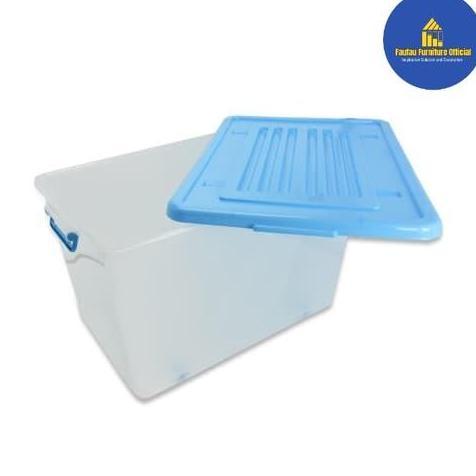 TERLARIS BOX KOTAK PENYIMPANAN PLASTIK BESAR SERBAGUNA 78X58X48CM (150L)_BIRU