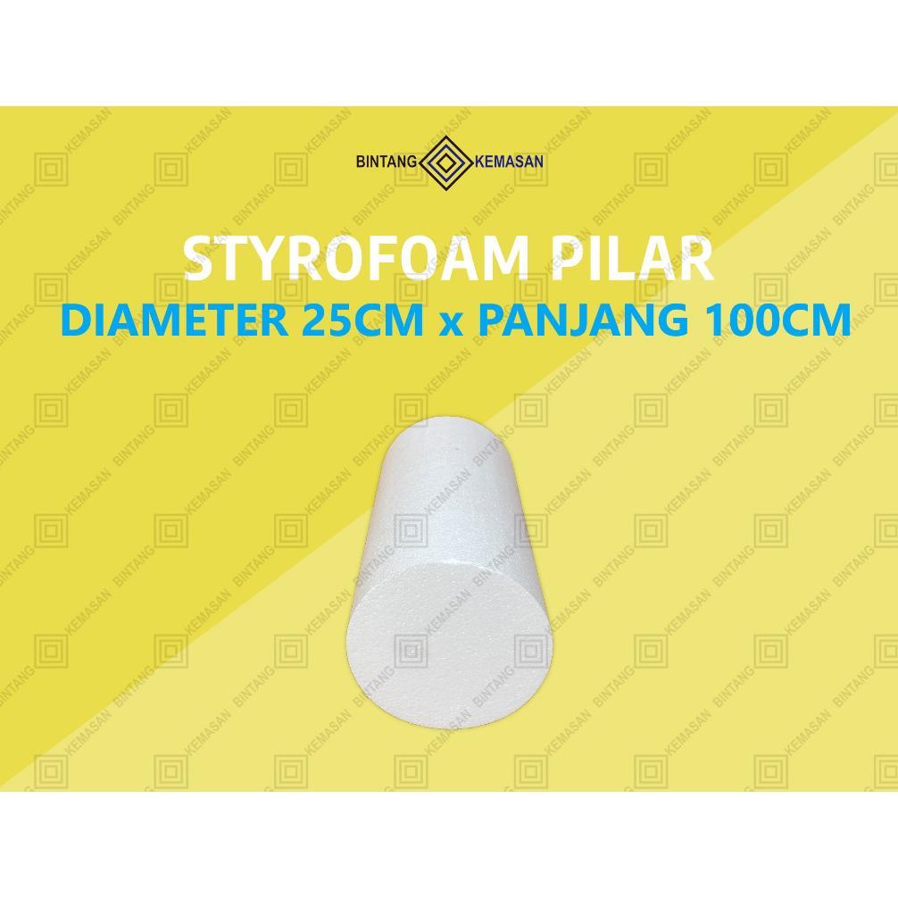 Styrofoam Pilar/Bulat/Tabung Diameter 25Cm/Styrofoam Dekorasi/Pilar Gabus