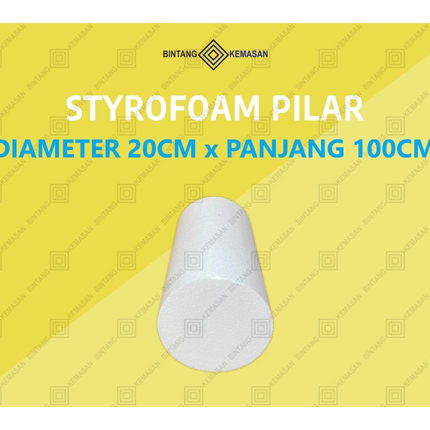 Styrofoam Pilar/Bulat/Tabung Diameter 20Cm/Styrofoam Dekorasi/Pilar Gabus