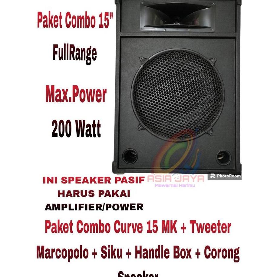 Murah Paket Combo Speaker 15" Curve 15 38H156Scf Mk Full Range Plus Box 15 Inch Vinyl Panjang