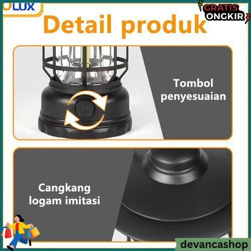 Olux Retro Lentera Lampu Camping Gantung Retro Model Petromax / Lampu Camping Patromax Outdoor / Lam