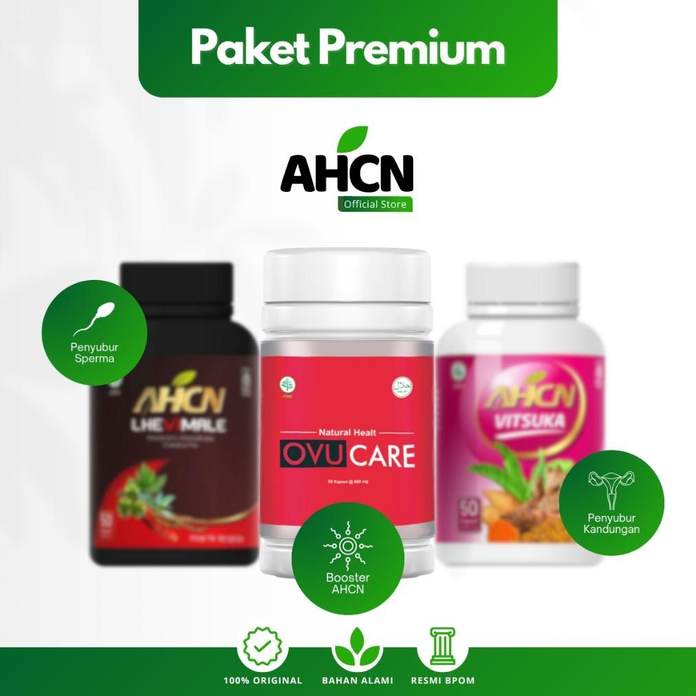 (Terbaru) Paket Promil Premium AHCN Isi 3 Botol Obat Penyubur Wanita Vitsuka Kesuburan Pria Lhevimal